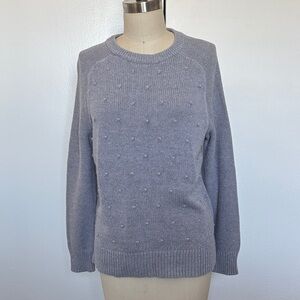 Old Navy Light Gray Sweater Dot Detail Size M